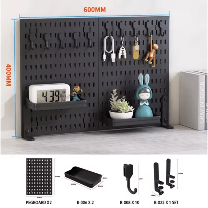 Desktop Storage Pegboard Upright Or Clip On Organizer For Home Office Shelves 8