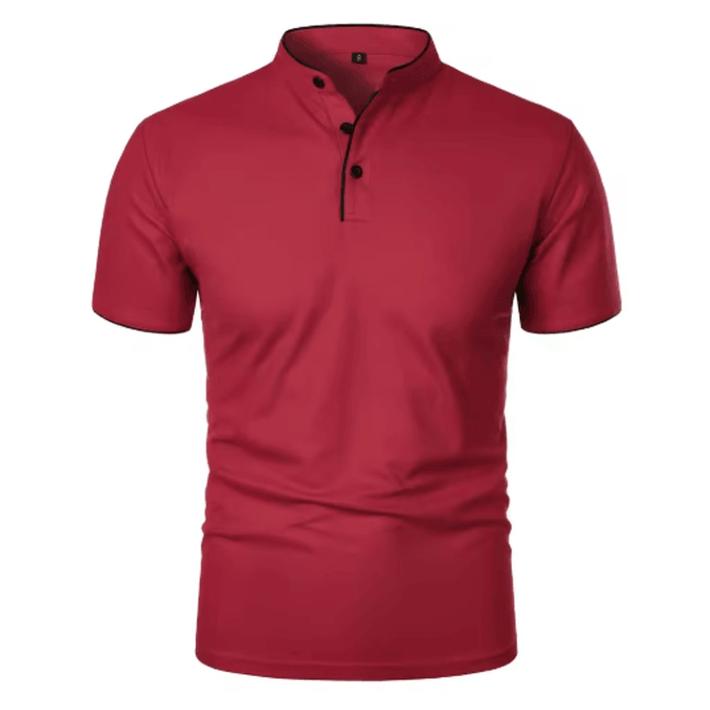 Mens Short Sleeve Collar T Shirt Casual Summer Polo Shirt With Breathable Loose Fit 0