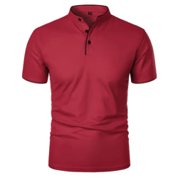 mens short sleeve collar t shirt casual summer polo shirt with breathable loose fit