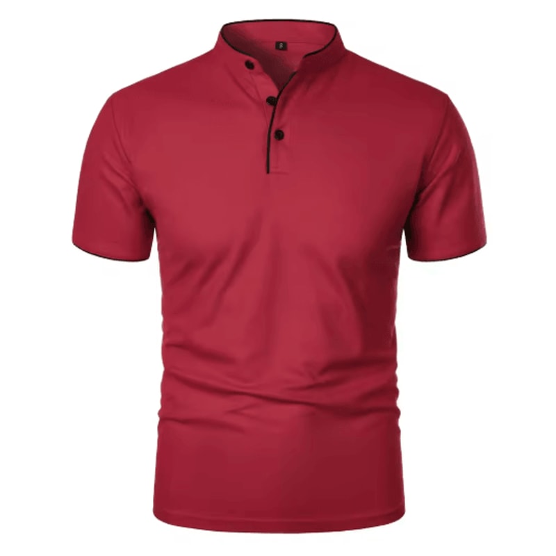 Mens Short Sleeve Collar T Shirt Casual Summer Polo Shirt With Breathable Loose Fit 0