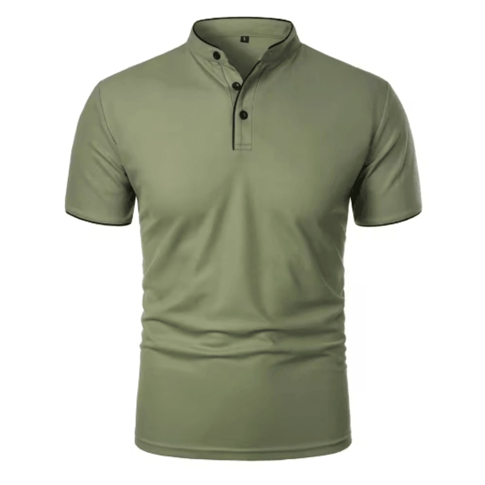 Mens Short Sleeve Collar T Shirt Casual Summer Polo Shirt With Breathable Loose Fit 2