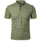 Mens Short Sleeve Collar T Shirt Casual Summer Polo Shirt With Breathable Loose Fit 2