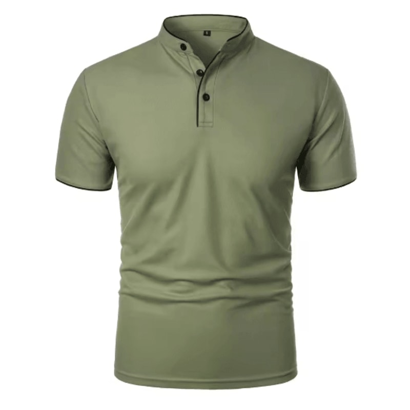 Mens Short Sleeve Collar T Shirt Casual Summer Polo Shirt With Breathable Loose Fit 2