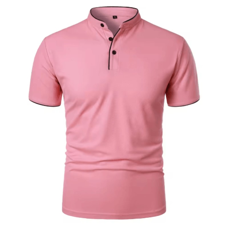 Mens Short Sleeve Collar T Shirt Casual Summer Polo Shirt With Breathable Loose Fit 3