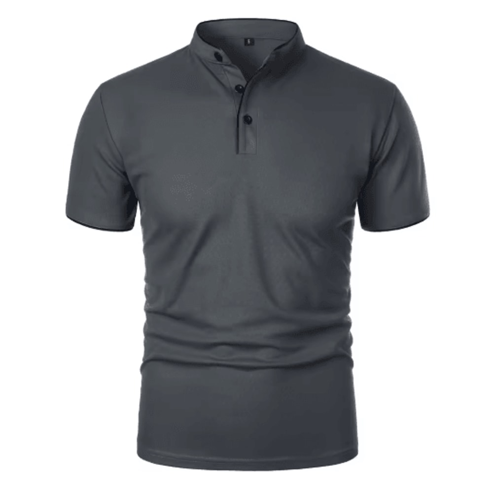 Mens Short Sleeve Collar T Shirt Casual Summer Polo Shirt With Breathable Loose Fit 4