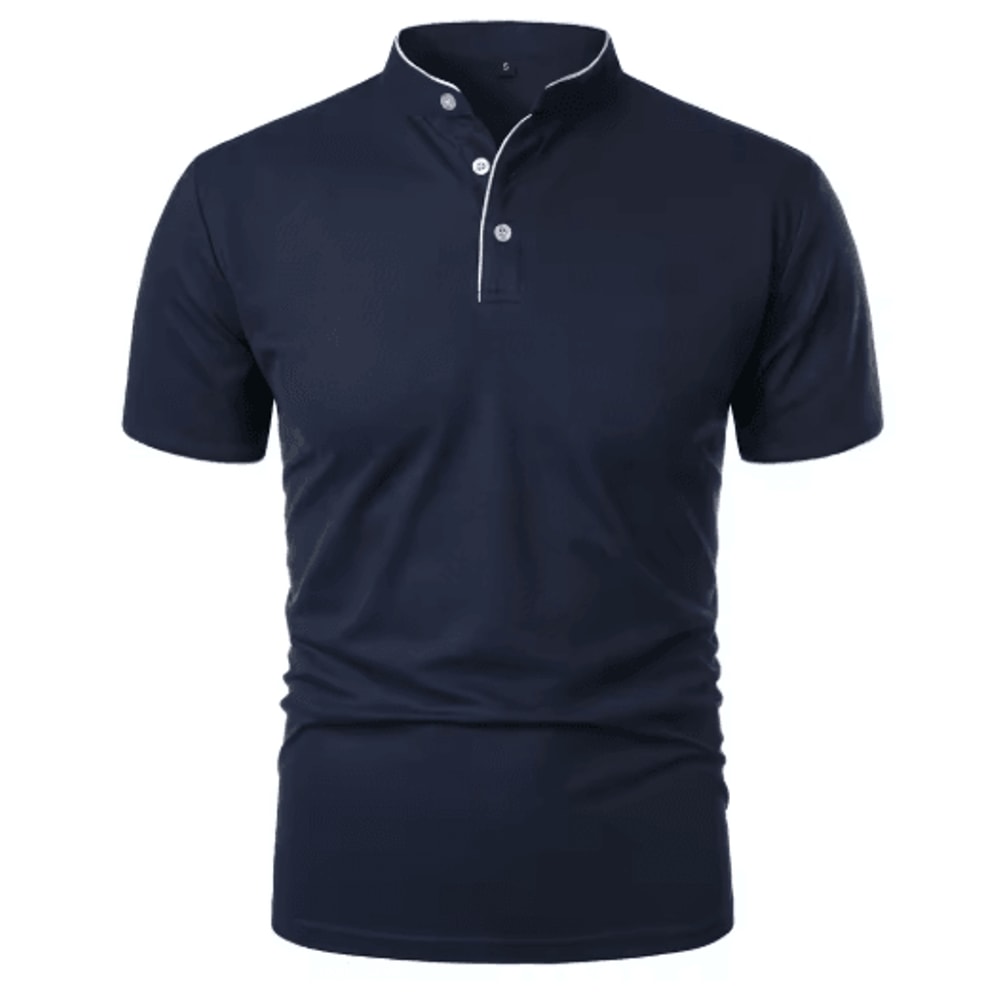 Mens Short Sleeve Collar T Shirt Casual Summer Polo Shirt With Breathable Loose Fit 8