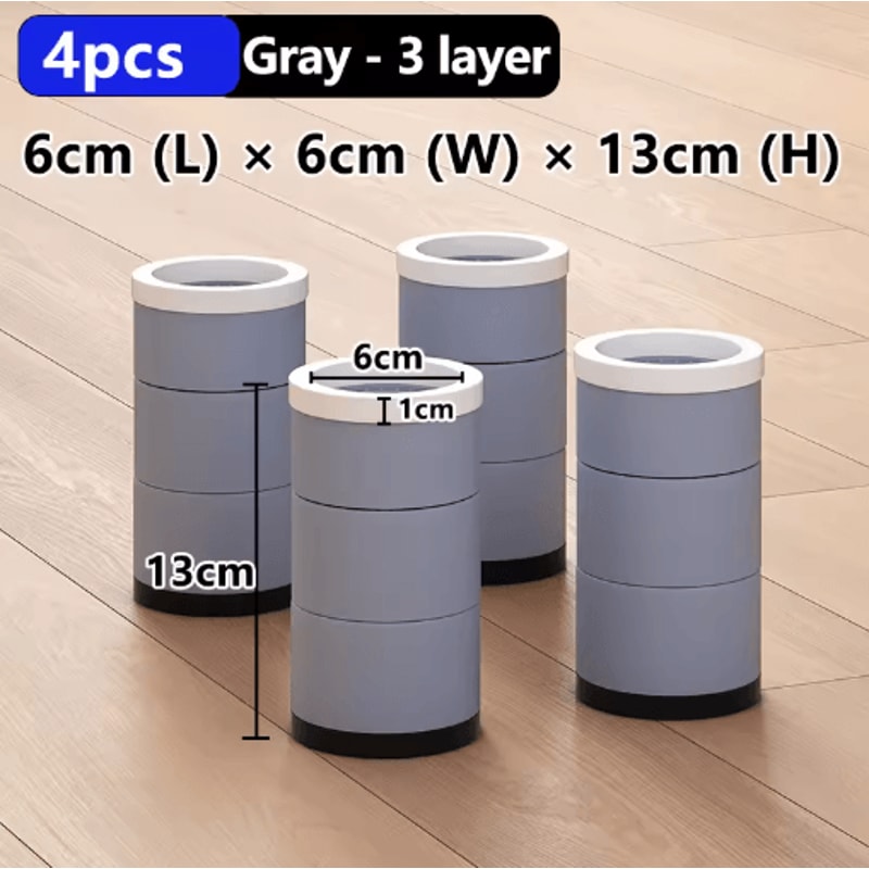 Stackable Furniture Heightening Foot Pads Adjustable Table Cabinet And Bed Leg Risers 1