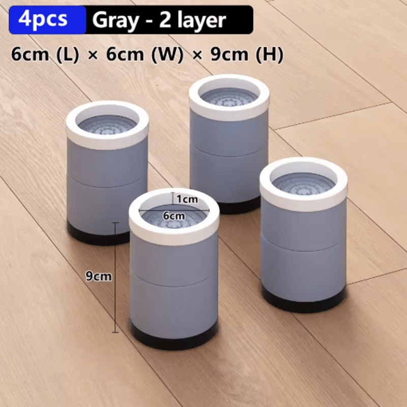 Stackable Furniture Heightening Foot Pads Adjustable Table Cabinet And Bed Leg Risers 2