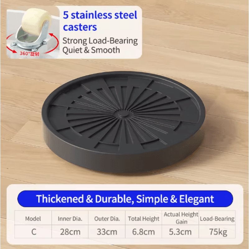 Modern Ultra Slim Caster Plant Pot Tray Ins Style Movable Base With Wheels 10