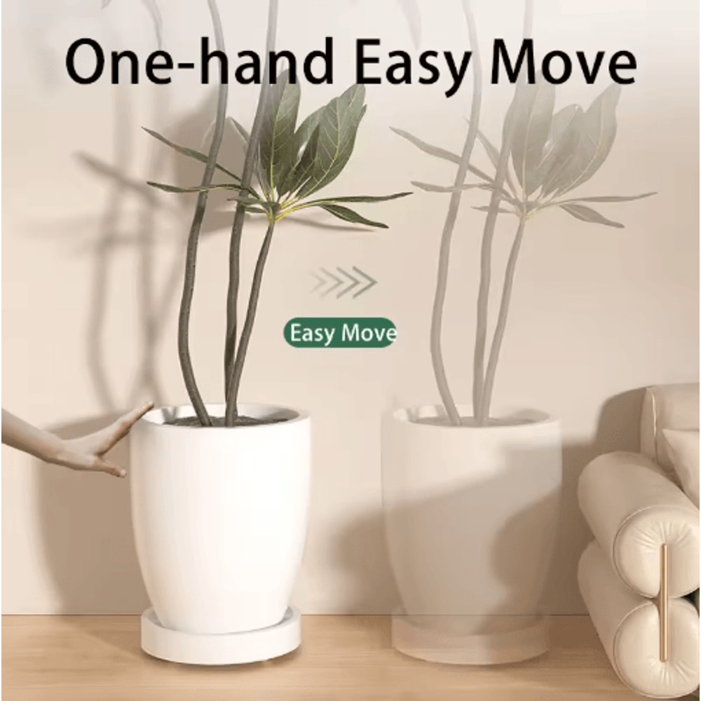 Modern Ultra Slim Caster Plant Pot Tray Ins Style Movable Base With Wheels 13