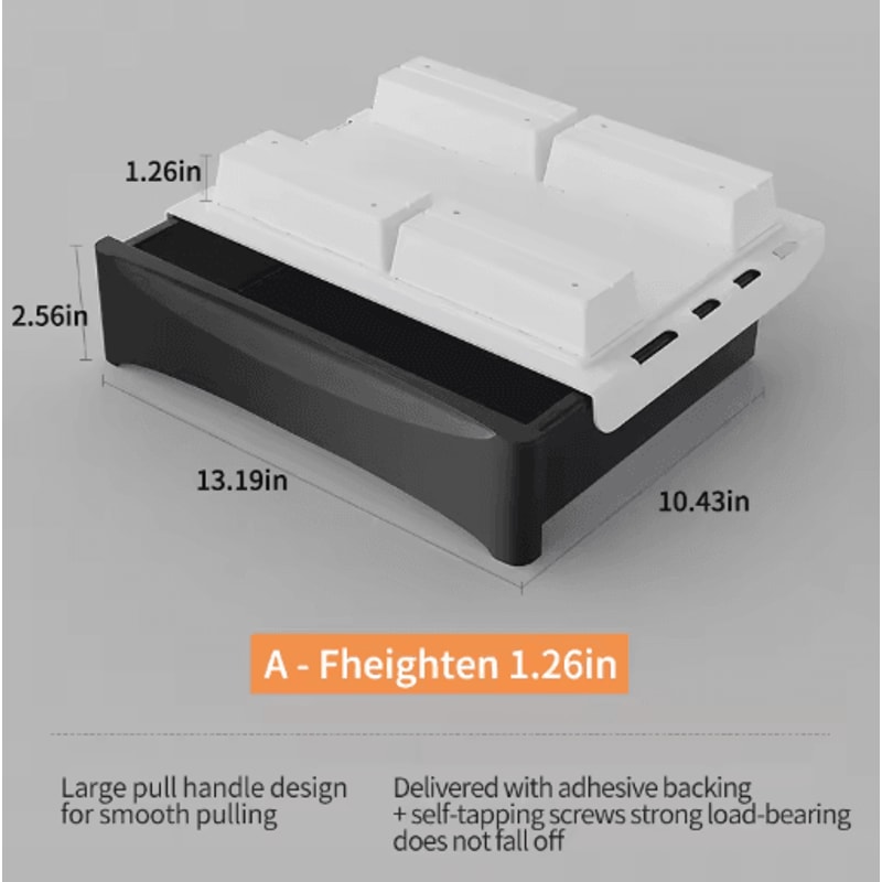 Hidden Under Desk Storage Drawer No Drill Stationery Organizer For Home And Office 2
