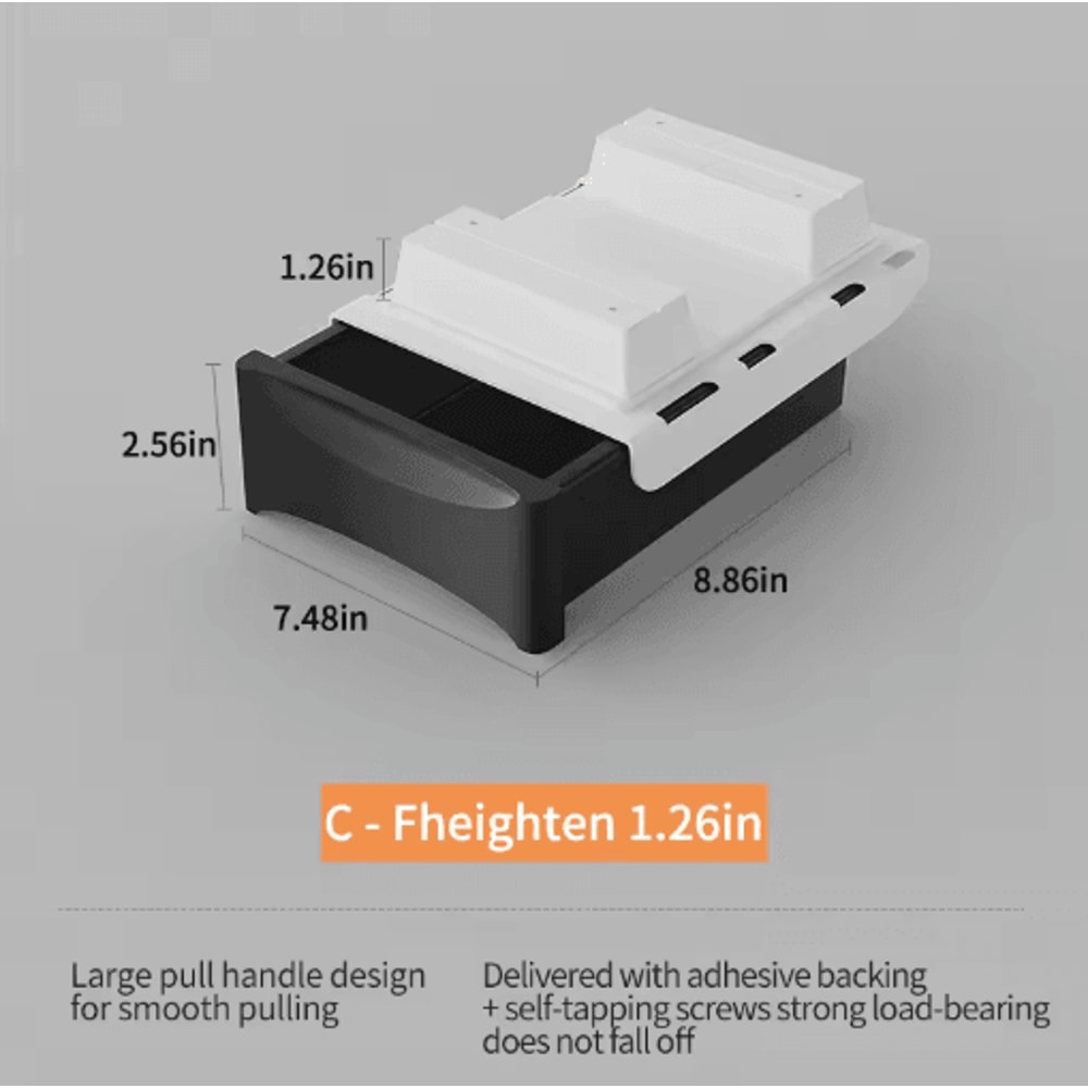 Hidden Under Desk Storage Drawer No Drill Stationery Organizer For Home And Office 8