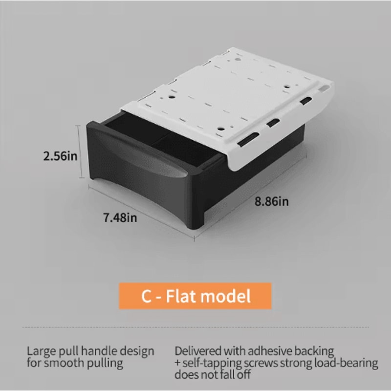 Hidden Under Desk Storage Drawer No Drill Stationery Organizer For Home And Office 18