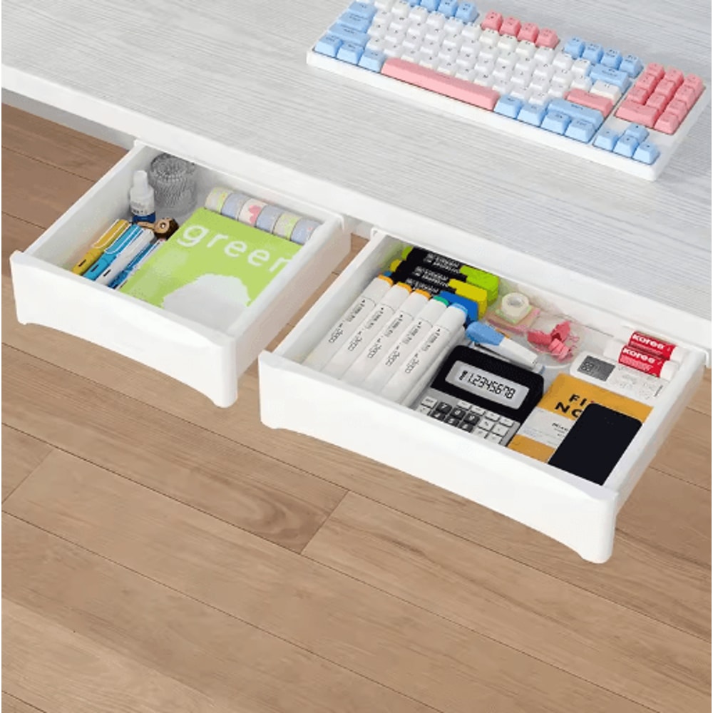 Hidden Under Desk Storage Drawer No Drill Stationery Organizer For Home And Office 20