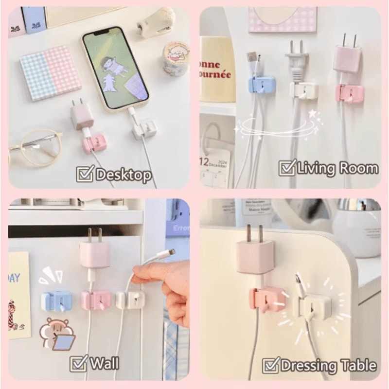 Desktop Cable Organizer Cable Clips For Charging Cords Data Wires And Desk Management 14