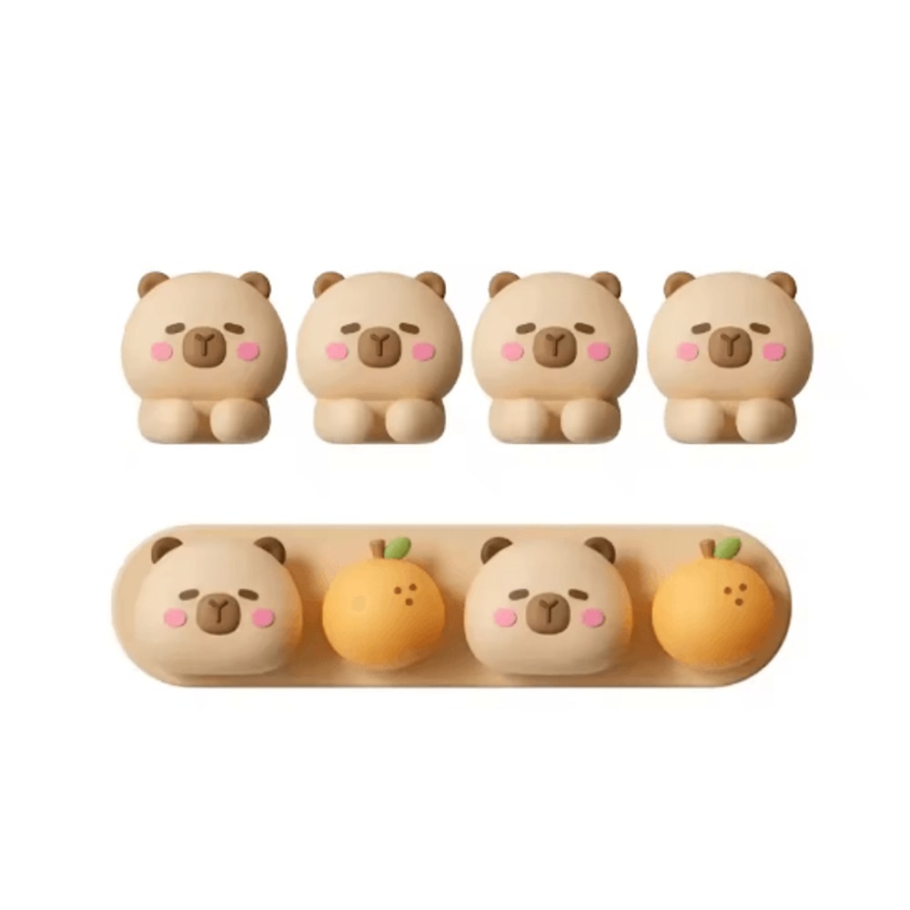 Capybara Desktop Cable Organizer Cute Silicone Punch Free Holder For Charging And Data Cables 7