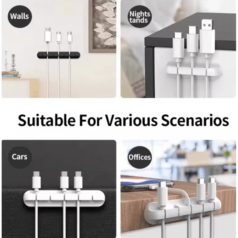 Nail Free Glue Wire Organizer Non Shedding Cable Holder For Home And Office 13