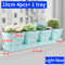 Square Ventilated Plastic Flower Pot Succulent Planter With Thick Drainage Tray 8