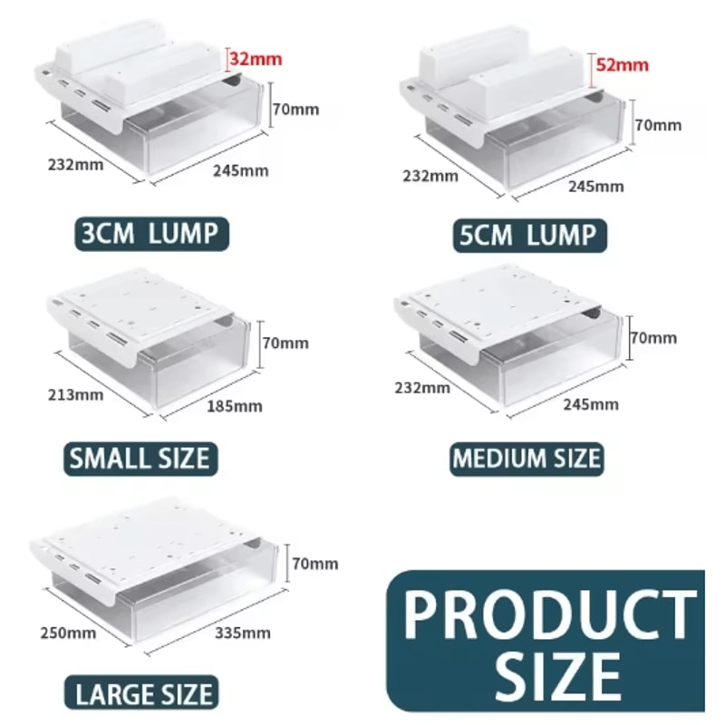 Under Desk Drill Free Storage Drawer Hidden Office Organizer For Desktop Accessories 19