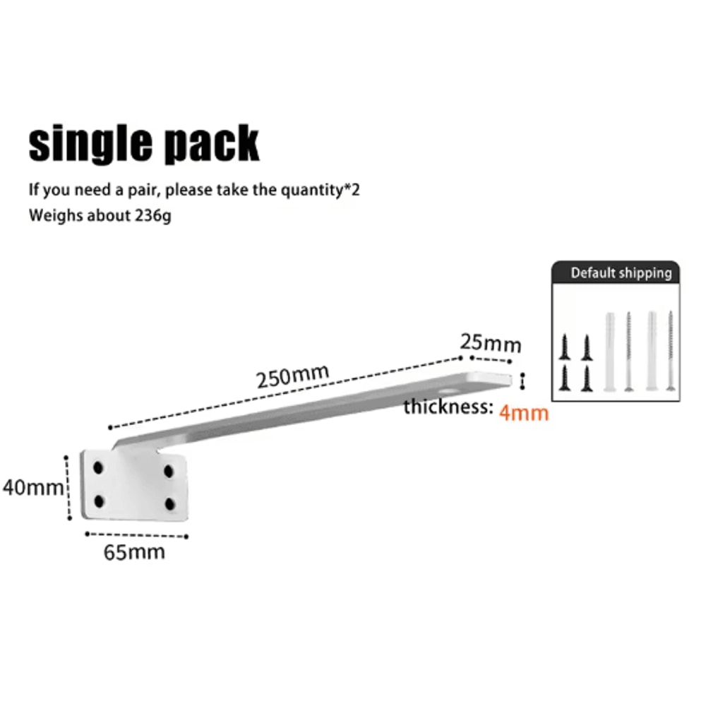 Heavy Duty Cast Iron Floating Shelf Brackets 4mm Thick Invisible L Brackets For Strong Shelf Suppor 5