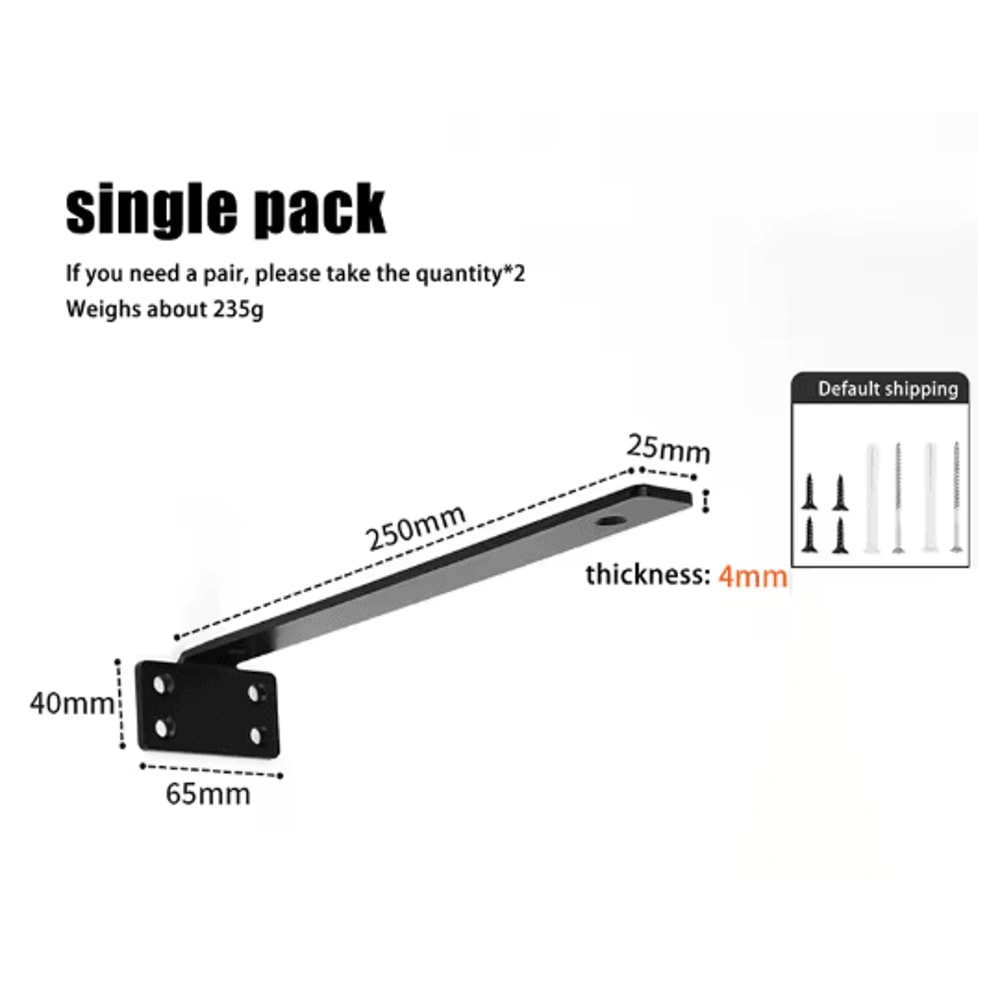 Heavy Duty Cast Iron Floating Shelf Brackets 4mm Thick Invisible L Brackets For Strong Shelf Suppor 6