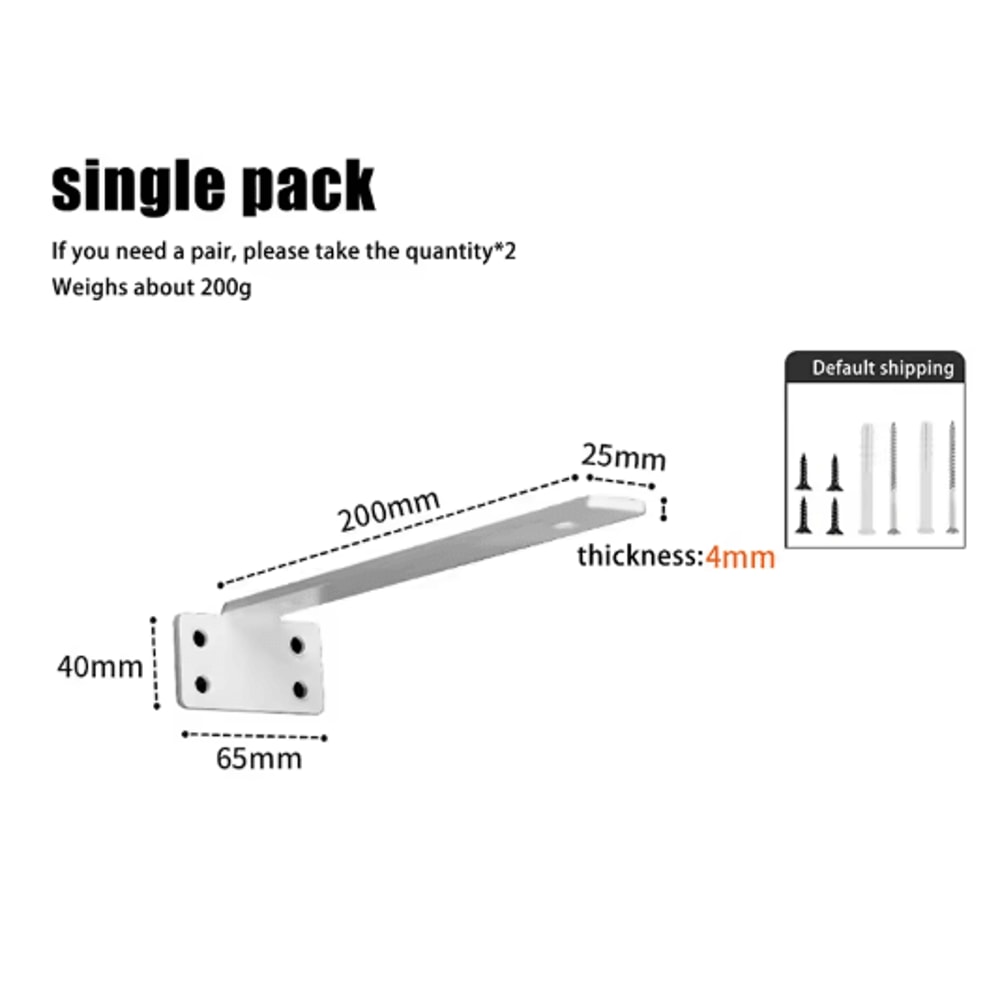 Heavy Duty Cast Iron Floating Shelf Brackets 4mm Thick Invisible L Brackets For Strong Shelf Suppor 7