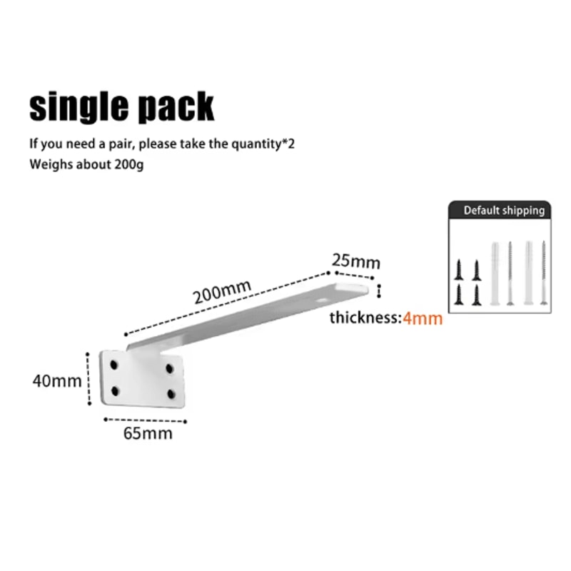 Heavy Duty Cast Iron Floating Shelf Brackets 4mm Thick Invisible L Brackets For Strong Shelf Suppor 7