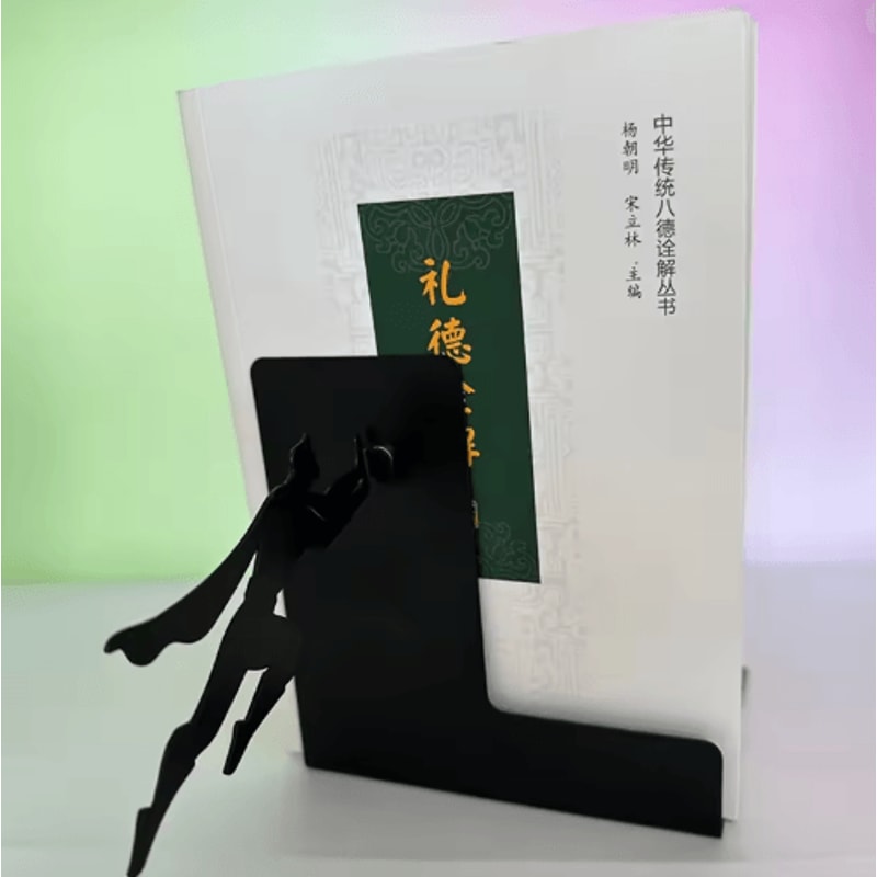 Creative Superhero Bookshelf Figurines Metal Book Storage Display With Standing Base 1