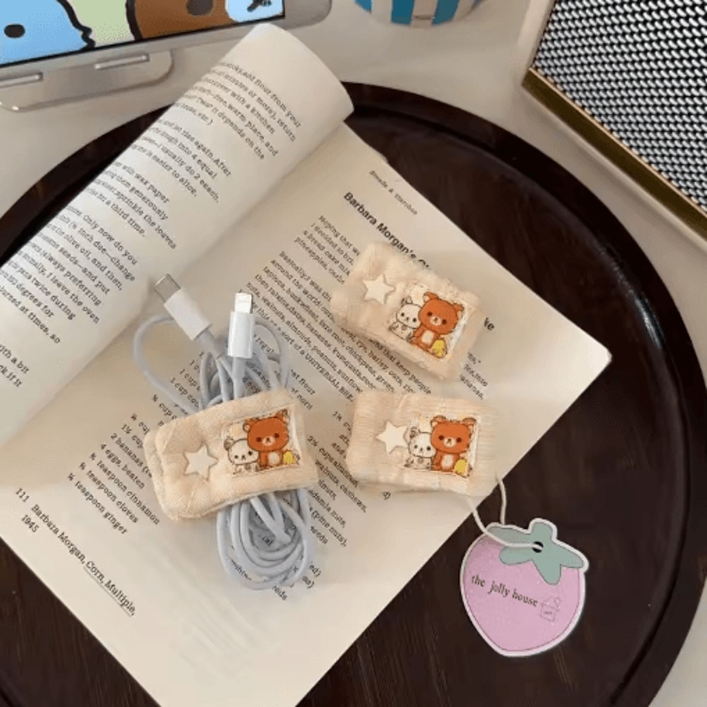 Cartoon Rilakkuma Mashumaro Cable Organizer Portable Data Cable Storage And Fixing Tool 5
