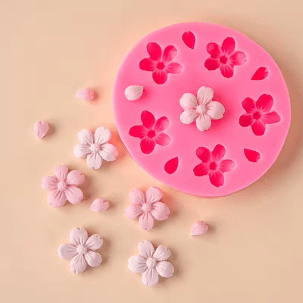 3D Sakura Silicone Mold Cherry Blossom DIY Baking And Craft Mold For Fondant Jelly And Chocolate 0