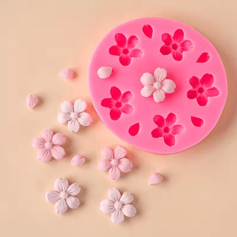 3D Sakura Silicone Mold Cherry Blossom DIY Baking And Craft Mold For Fondant Jelly And Chocolate 0