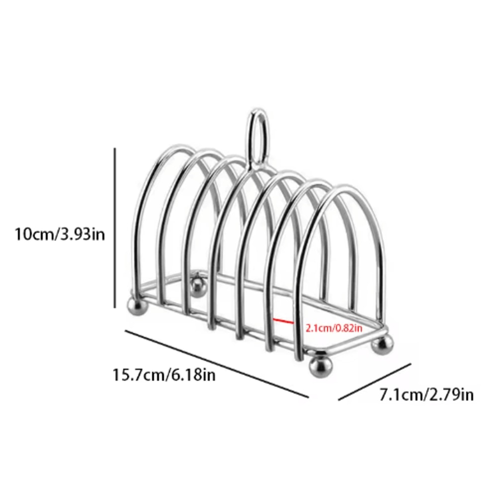 Stainless Steel Toast Bread Rack 6 Slice Bread Holder For Restaurant And Home Use 1