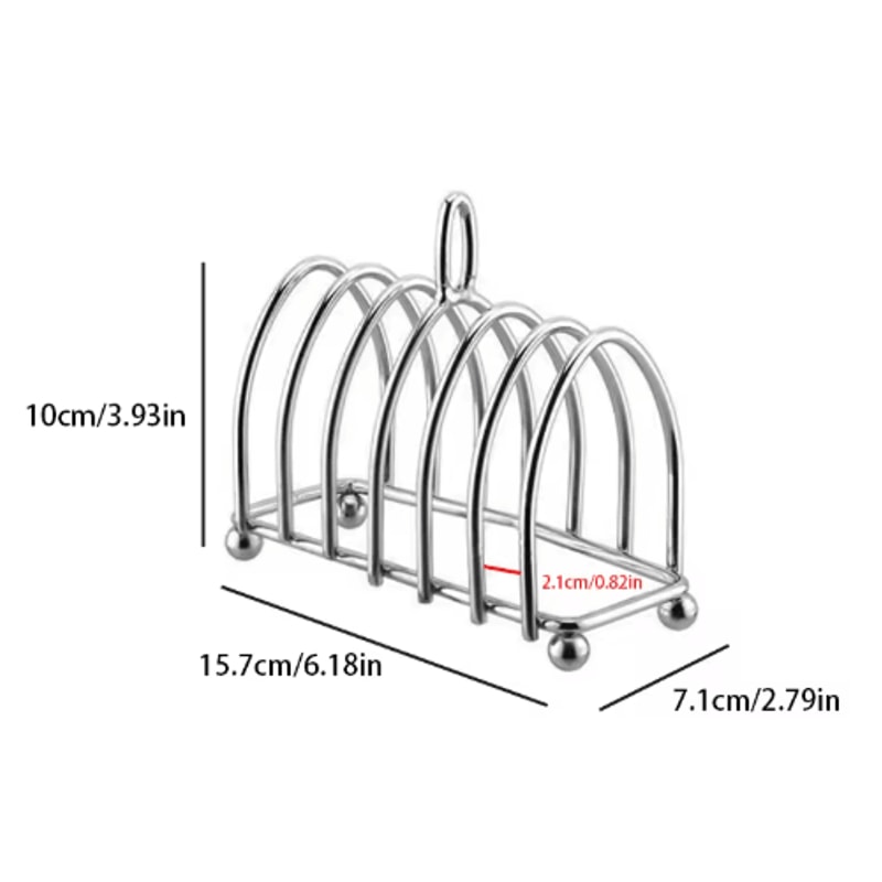 Stainless Steel Toast Bread Rack 6 Slice Bread Holder For Restaurant And Home Use 1