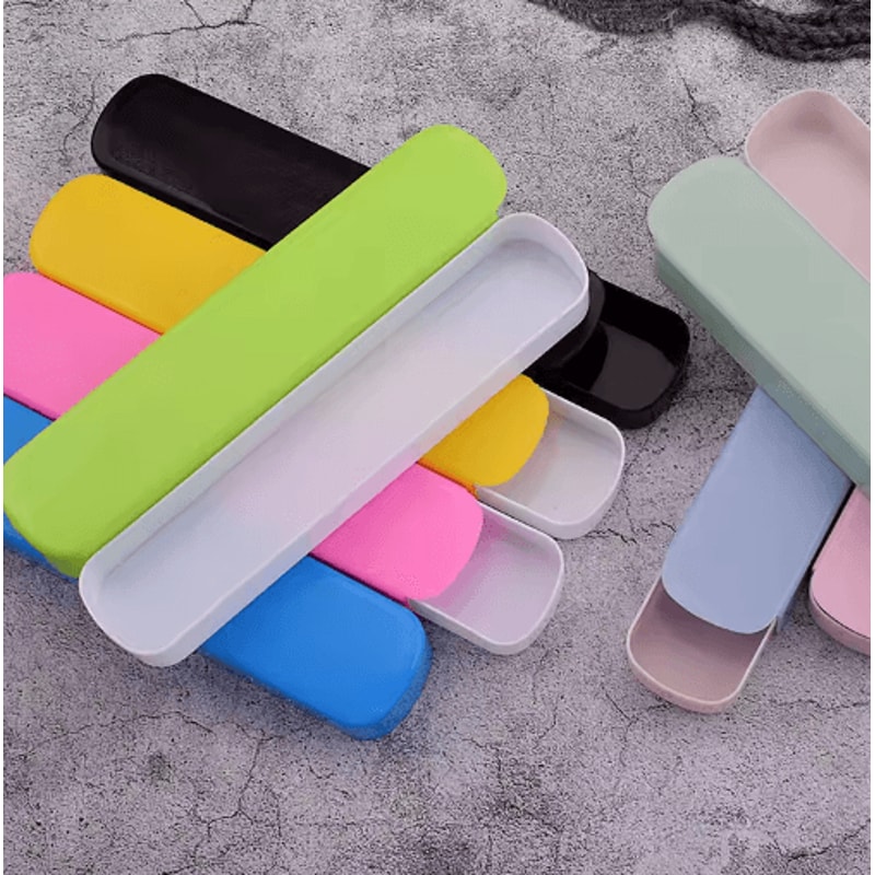 Portable Cutlery And Straw Storage Box Wheat Plastic Travel Case For Chopsticks Forks And Spoons 9