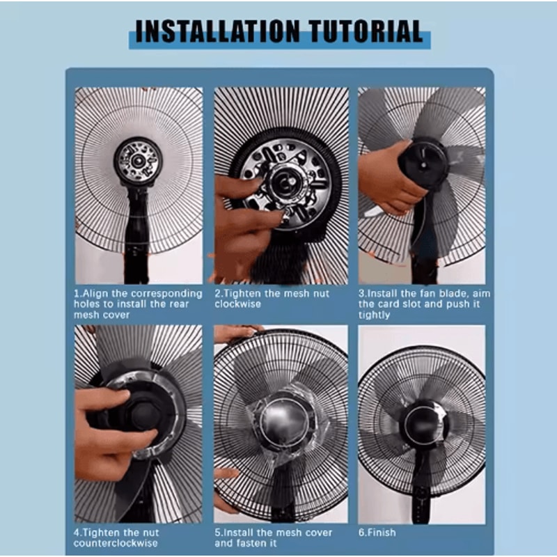 12 Inch Plastic Fan Blade Five Leaf Replacement With Nut Cover For Pedestal And Table Fans 5