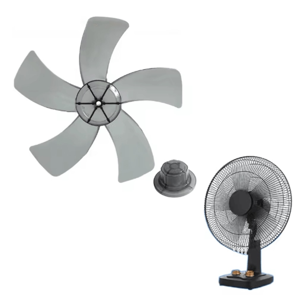 12 Inch Plastic Fan Blade Five Leaf Replacement With Nut Cover For Pedestal And Table Fans 6