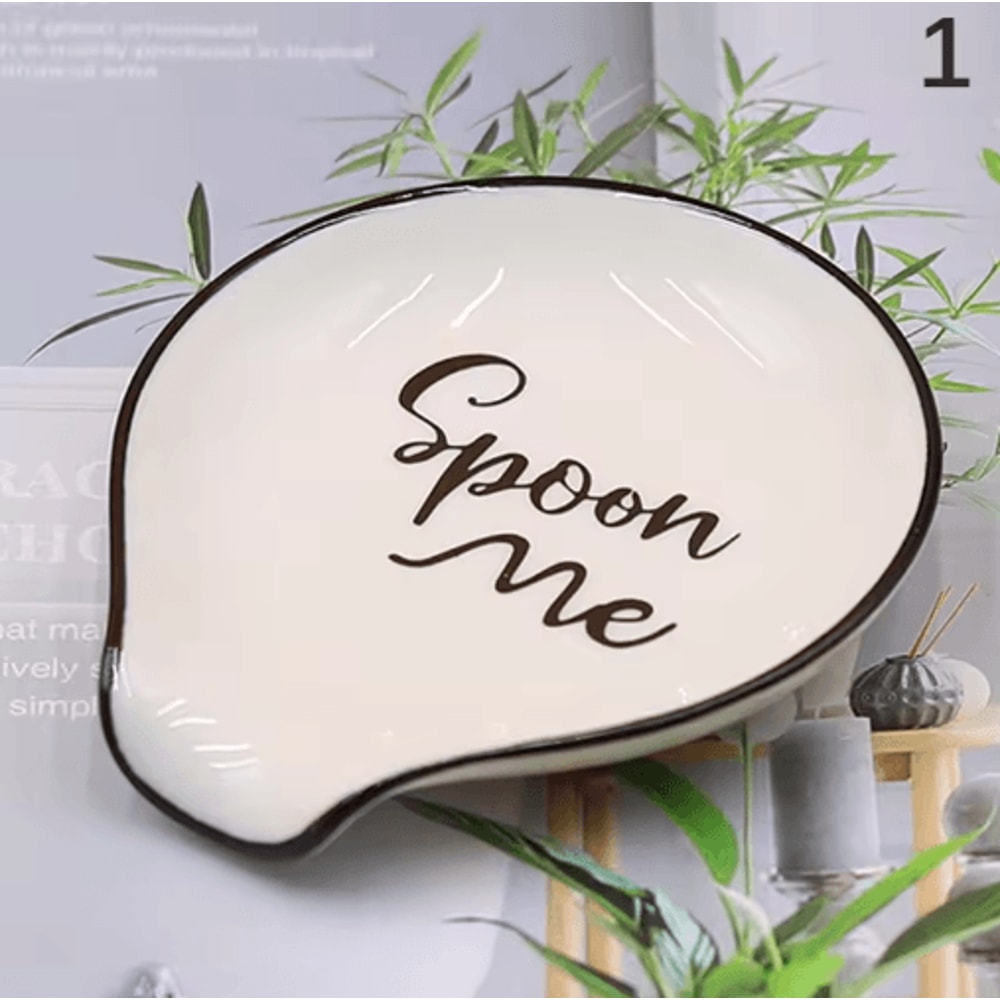 Multipurpose Ceramic Spoon Rest White Spoon Holder For Kitchen And Dining Use 1