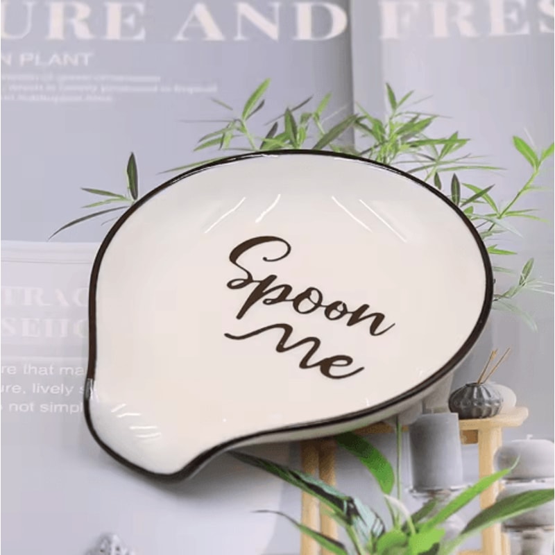 Multipurpose Ceramic Spoon Rest White Spoon Holder For Kitchen And Dining Use 6