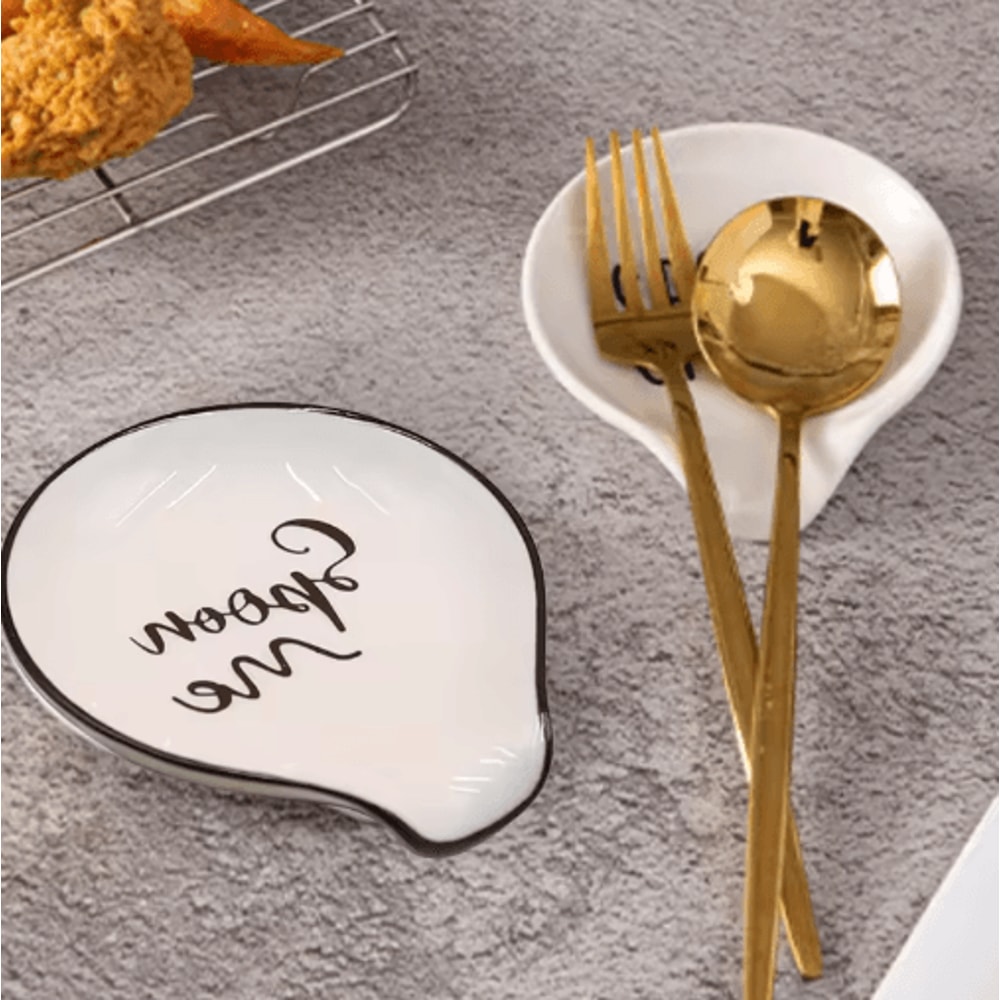 Multipurpose Ceramic Spoon Rest White Spoon Holder For Kitchen And Dining Use 7