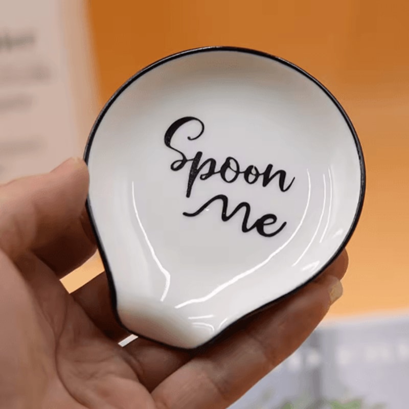 Multipurpose Ceramic Spoon Rest White Spoon Holder For Kitchen And Dining Use 0