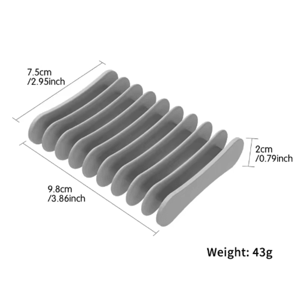 Premium Silicone Self Draining Soap Dish Compact Easy To Clean Soap Holder 10