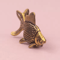 Retro Brass Goldfish Figurine Lucky Animal Statue Desk Ornament And Tea Pet 0