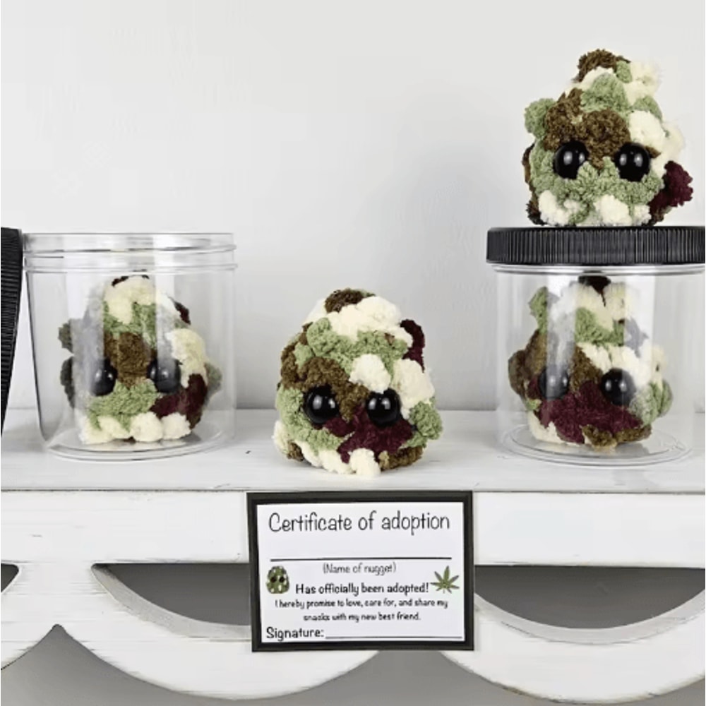 Little Weed Nugget Plush In A Jar Handmade Stuffed Toy Home Decor 5