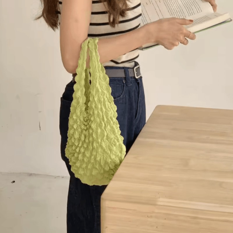 Mini Pocket Pleated Storage Bag Magic Expansion Elastic Shopping Bag For Women 10
