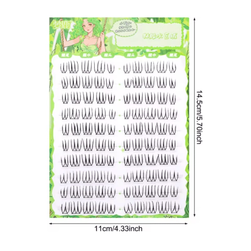 10 Rows Individual Cluster Eyelashes K POP Korean Style Natural False Lash Extensions 7 To 11mm 8
