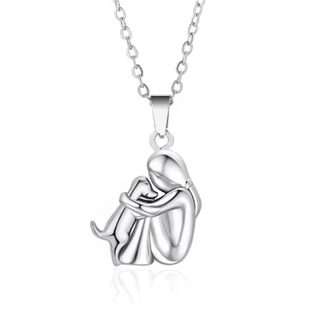 Alloy Hug Pendant Necklace Dog Lover Charm Necklace For Everyday And Elegant Wear 4
