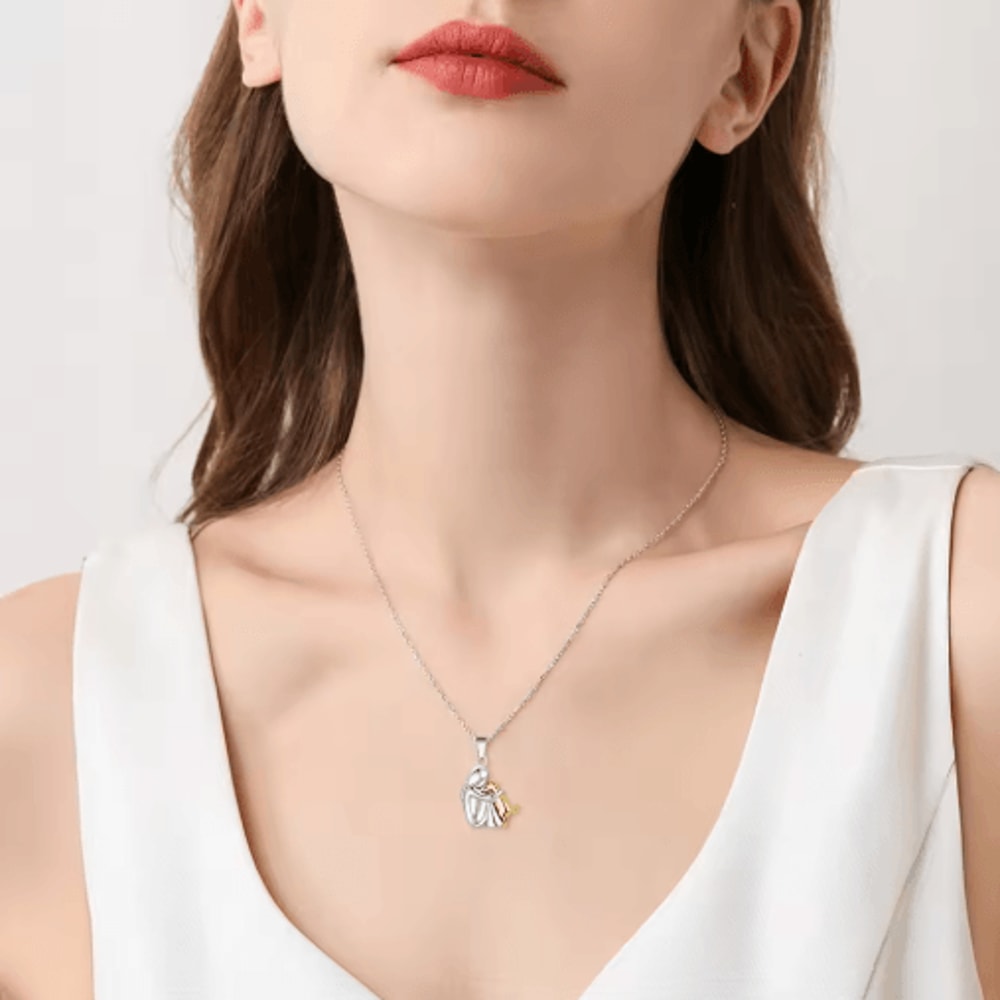 Alloy Hug Pendant Necklace Dog Lover Charm Necklace For Everyday And Elegant Wear 9