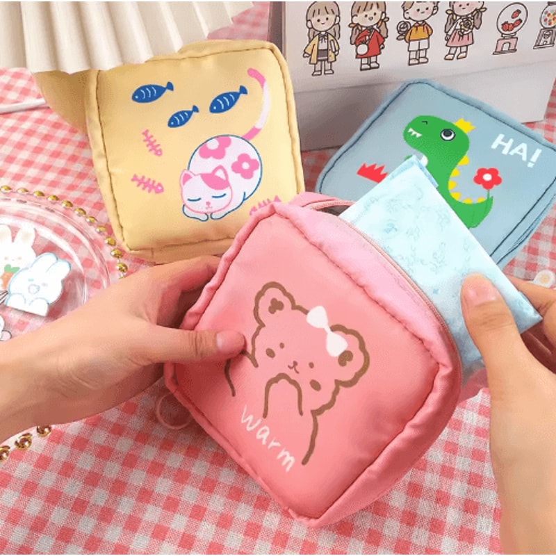 Portable Sanitary Pads Bag Mini Waterproof Travel Makeup And Cosmetic Organizer 8