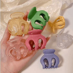candy color hair claw clip simple shark clip solid color hairpin for women and girls 1 to 2 pcs