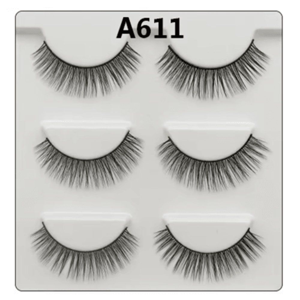3 Pairs Fashion False Eyelashes Long Natural Looking Lash Extensions For Daily And Party Makeup 3